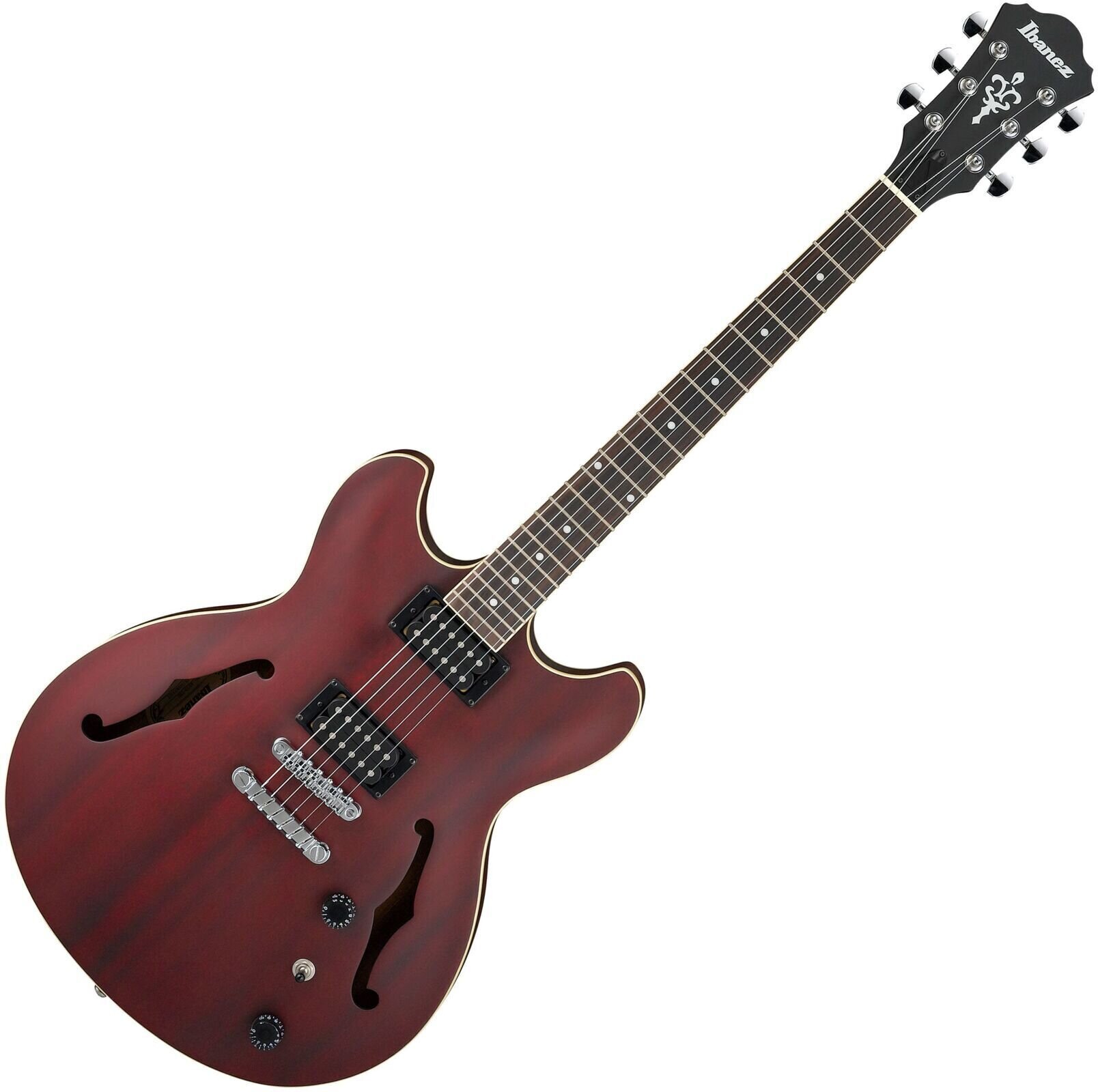 Halvakustisk gitarr Ibanez AS53-TRF Transparent Red Flat