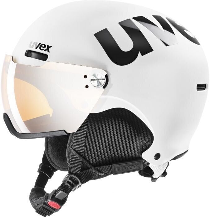 Skihjelm UVEX Hlmt 500 Visor White/Black Mat 52-55 cm Skihjelm
