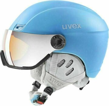 Lyžařská helma UVEX Hlmt 400 Visor Style Cloudy Blue Mat 53-58 cm Lyžařská helma - 1