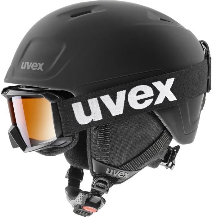 Laskettelukypärä UVEX Heyya Pro Set Pure Black 54-58 cm Laskettelukypärä