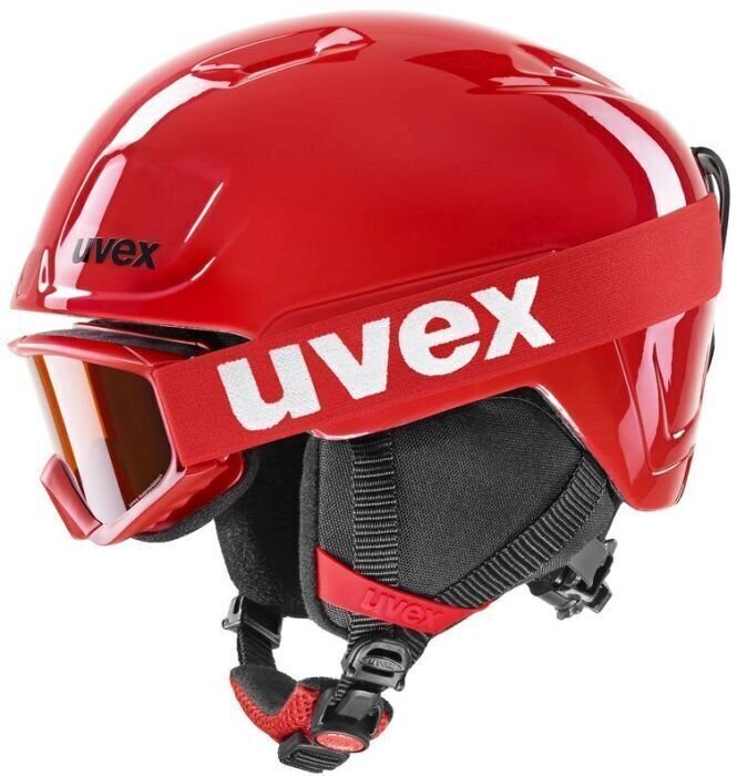 Ski Helmet UVEX Heyya Set Red Black 51-55 cm Ski Helmet