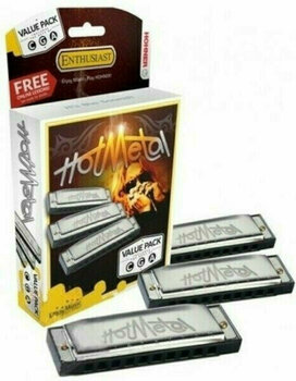 Diatonske usne harmonike Hohner Hot Metal 572/20 Pack - 1