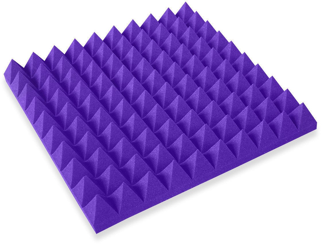 Panneau de mousse absorbant Mega Acoustic PA-PMP5-V-50x50x5 Violet Panneau de mousse absorbant
