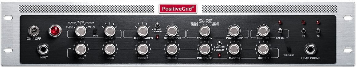 Modelling gitaarversterker Positive Grid BIAS Rack Amplifier