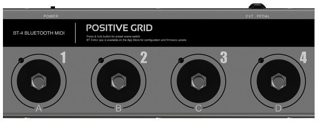 Pédalier pour ampli guitare Positive Grid BT-4 Bluetooth MIDI