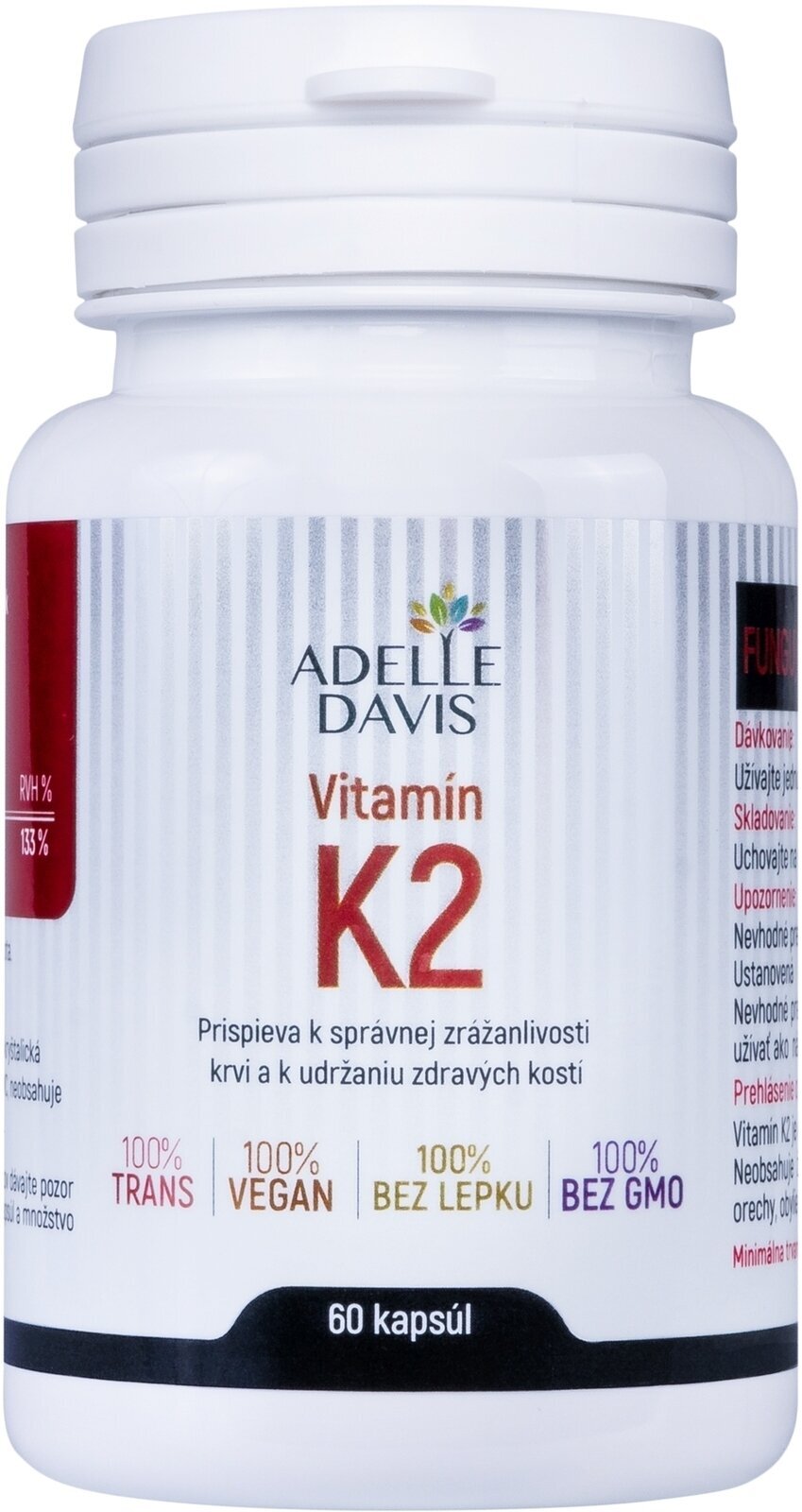 K-vitamiini Adelle Davis Vitamin K2 (MK-7) 60 Capsules K-vitamiini