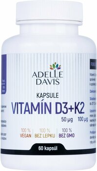 D-vitamin Adelle Davis Vitamin D3 + K2 60 Capsules D-vitamin - 1