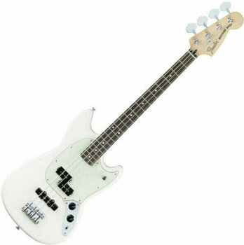 4-kielinen bassokitara Fender Mustang Bass PJ Pau Ferro Olympic White - 1