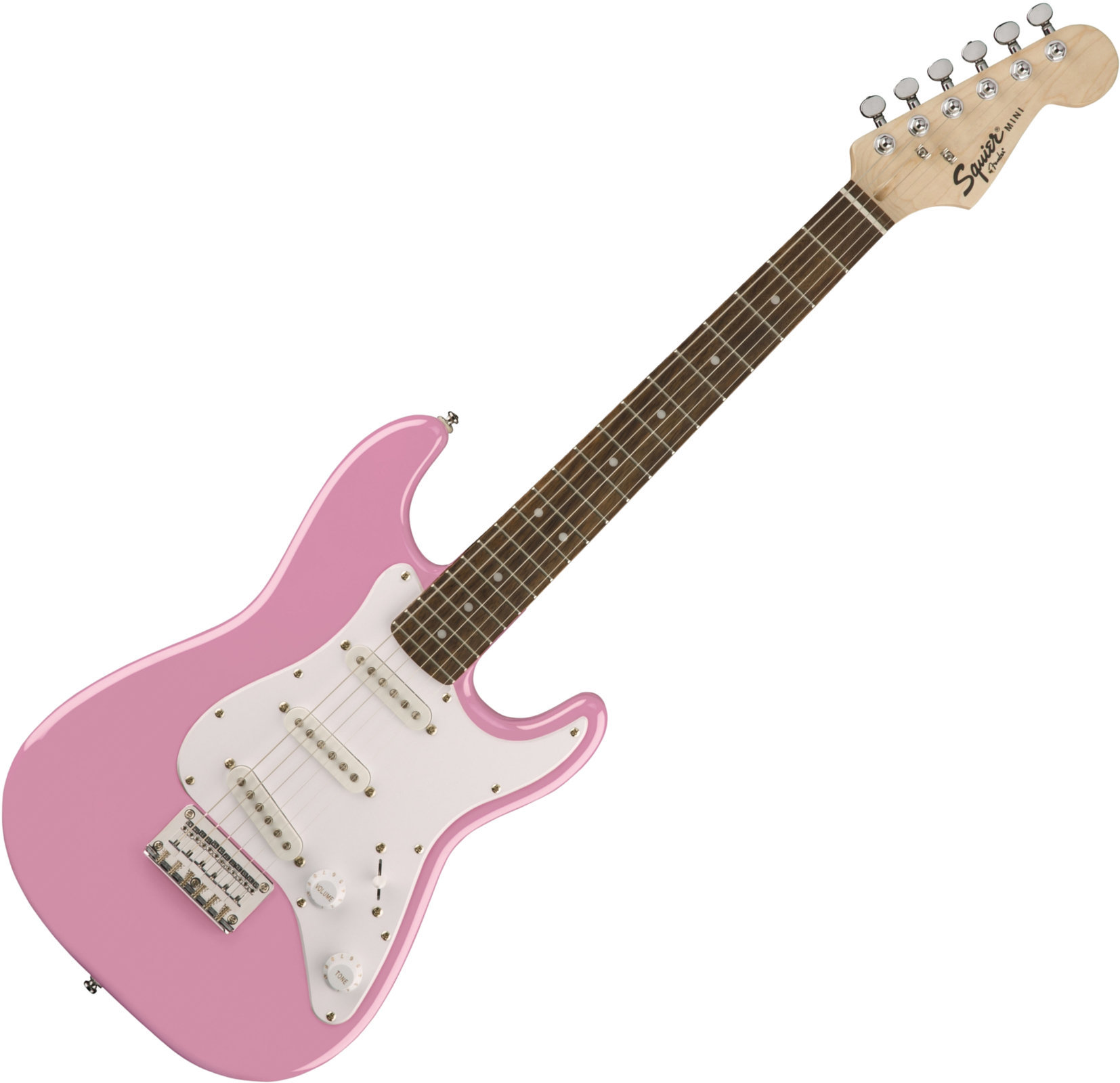 Electric guitar Fender Squier Mini Strat RW Pink V2