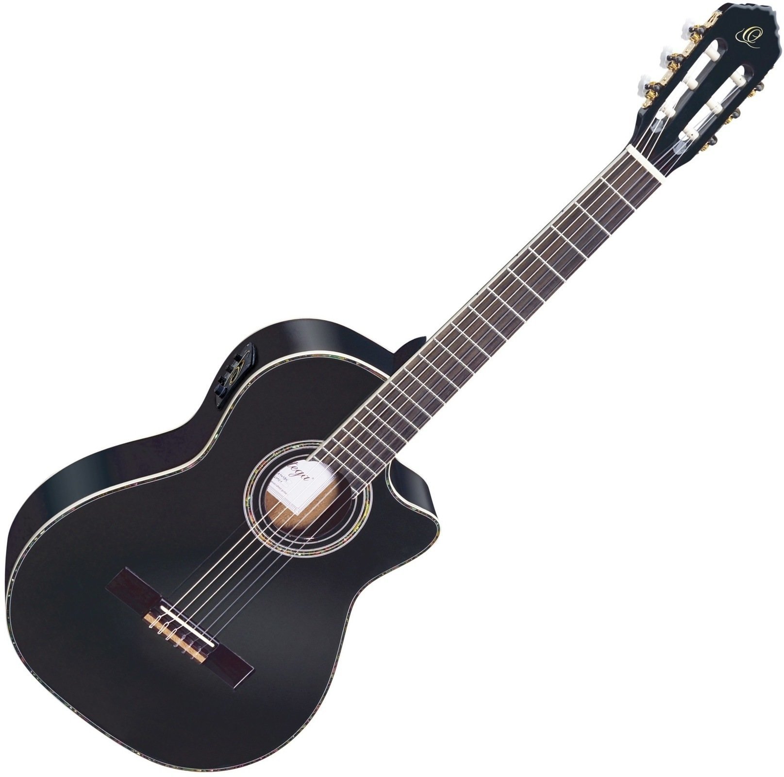 Guitarra clássica com pré-amplificador Ortega RCE141 4/4 Preto