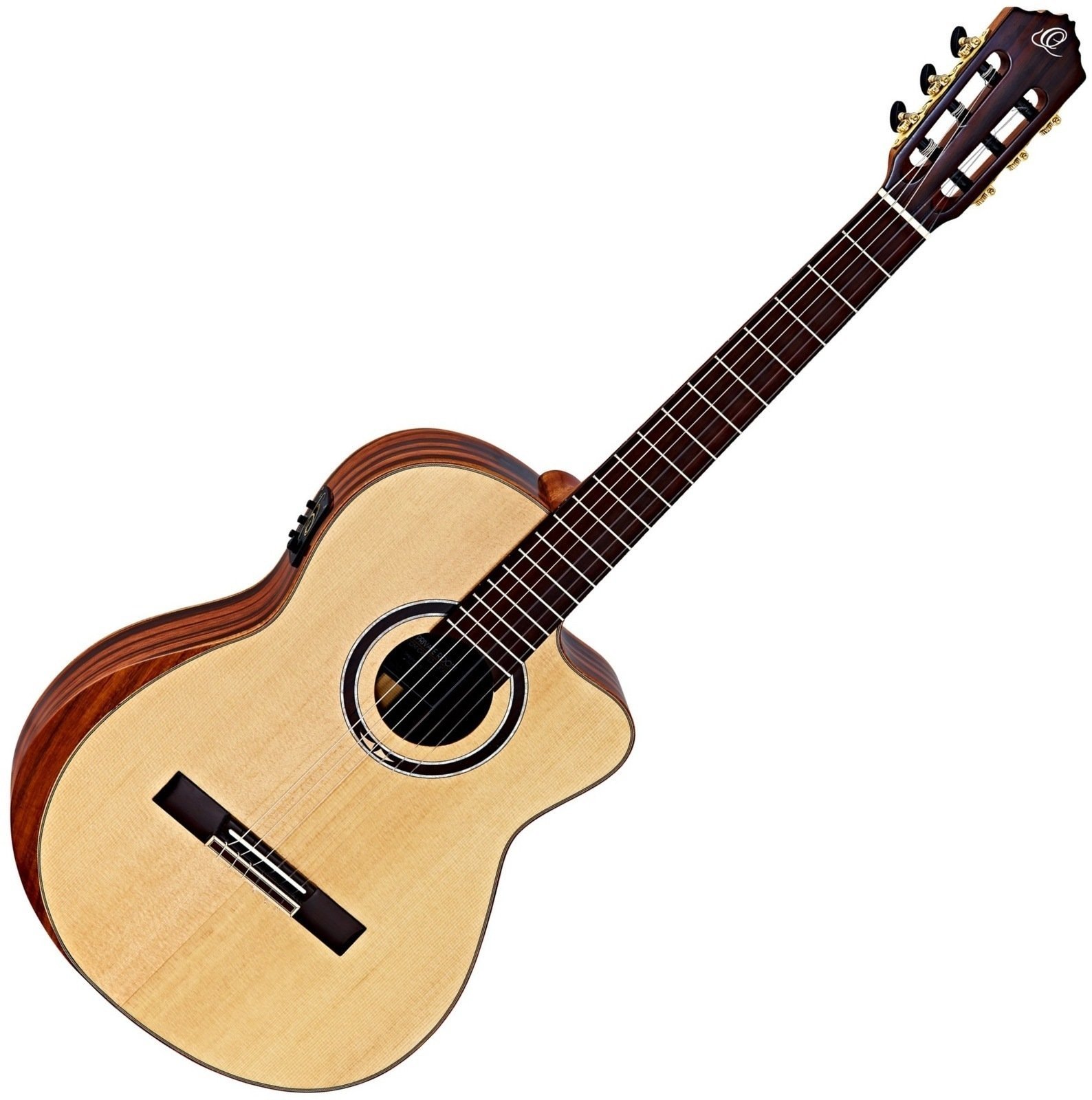 Klassisk gitarr med förförstärkare Ortega Striped Suite CE 4/4 Natural