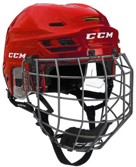 Eishockey-Helm CCM Tacks 310 Combo SR Rot L Eishockey-Helm