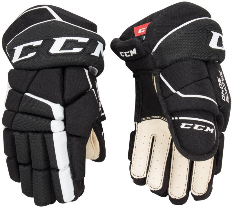 Hokejové rukavice CCM Tacks 9040 JR 12 Black/White Hokejové rukavice