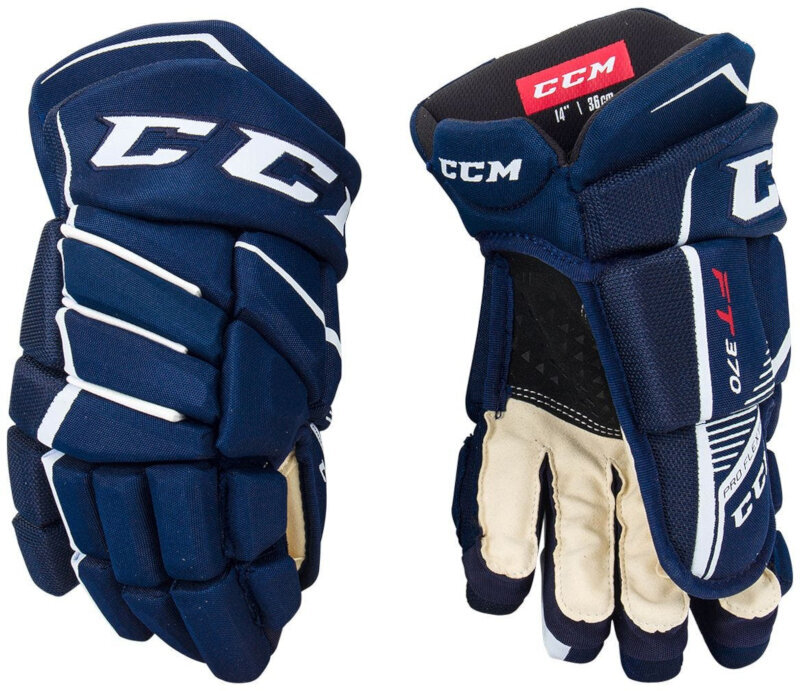 Hokejové rukavice CCM JetSpeed FT370 SR 13 Navy/White Hokejové rukavice