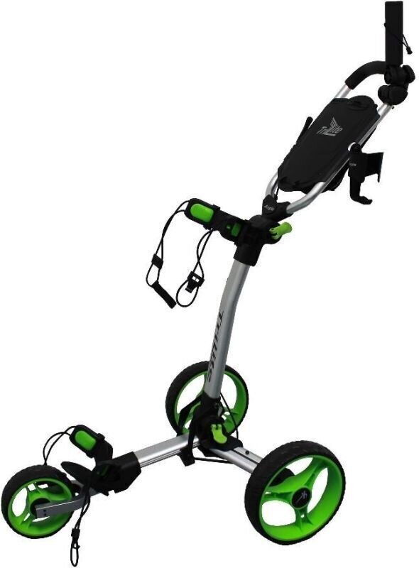 Handmatige golftrolley Axglo TriLite Grey/Green Handmatige golftrolley