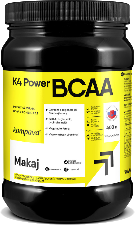 Aminokyseliny / BCAA Kompava K4 Power BCAA 4:1:1 Limetka-Raspberry 400 g Aminokyseliny / BCAA