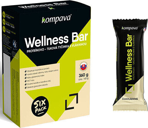 Bar Kompava Sixpack Wellness Bar Chocolate 6 x 60 g Bar