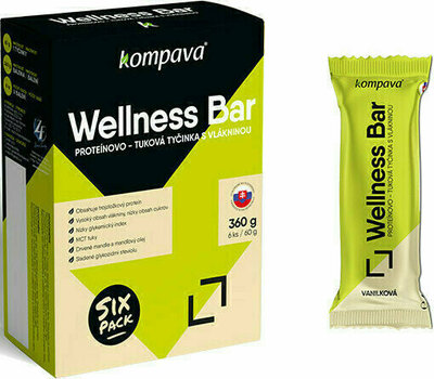 Μπάρα Kompava Sixpack Wellness Bar Vanilla/Almonds 6 x 60 g Μπάρα - 1