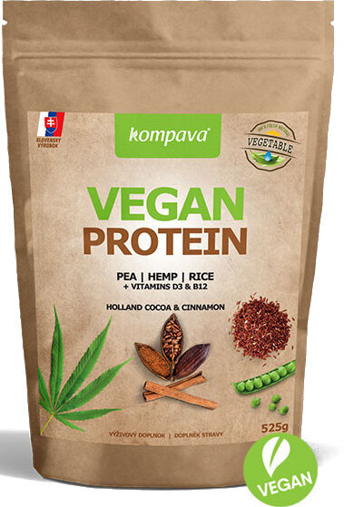 Фитнес > Спортно и фитнес хранене > Протеини > Вегетариански Kompava Vegan Protein Канела-Шоколад 525 g