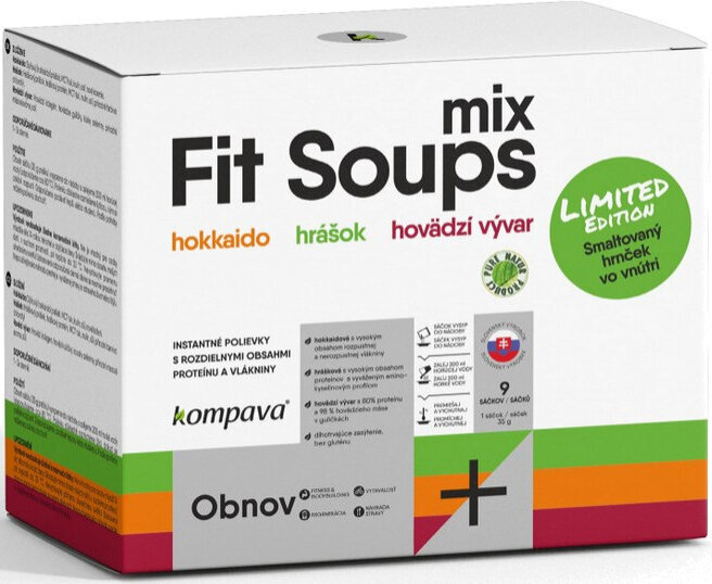 Fitnes potraviny Kompava Fit Soups 9 x Mix 35 g Limitovaná edícia Fitnes potraviny