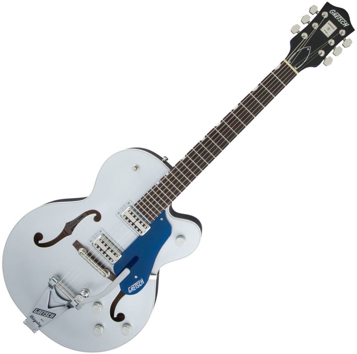 Halvakustisk gitarr Gretsch G6118T Players Edition Anniversary Iridium Silver