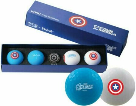 Golf žogice Volvik Marvel 4 Ball Pack Captain America - 1