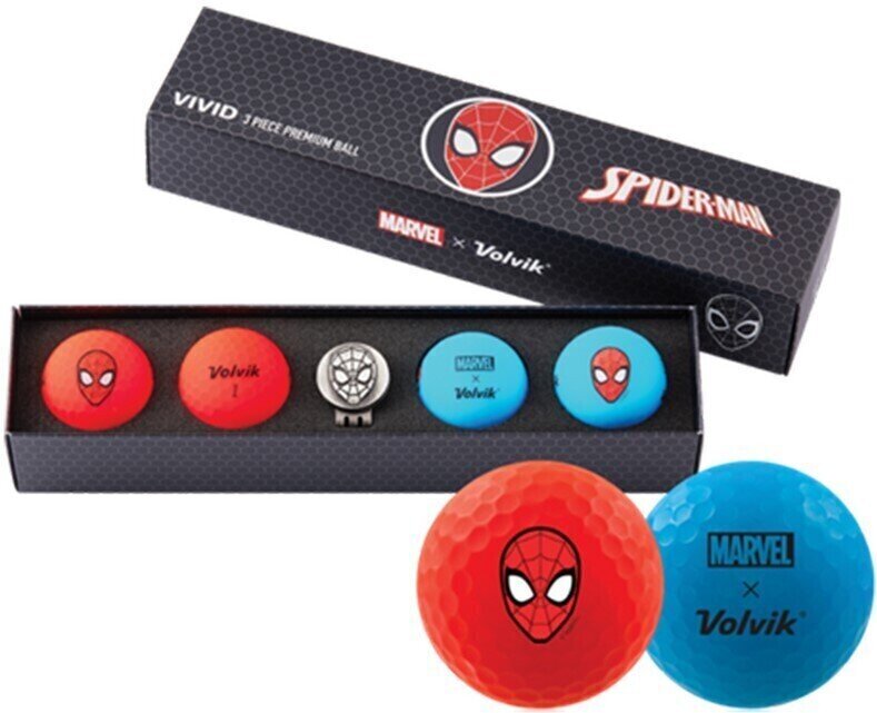 Golfový míček Volvik Marvel 4 Ball Pack Spider Man