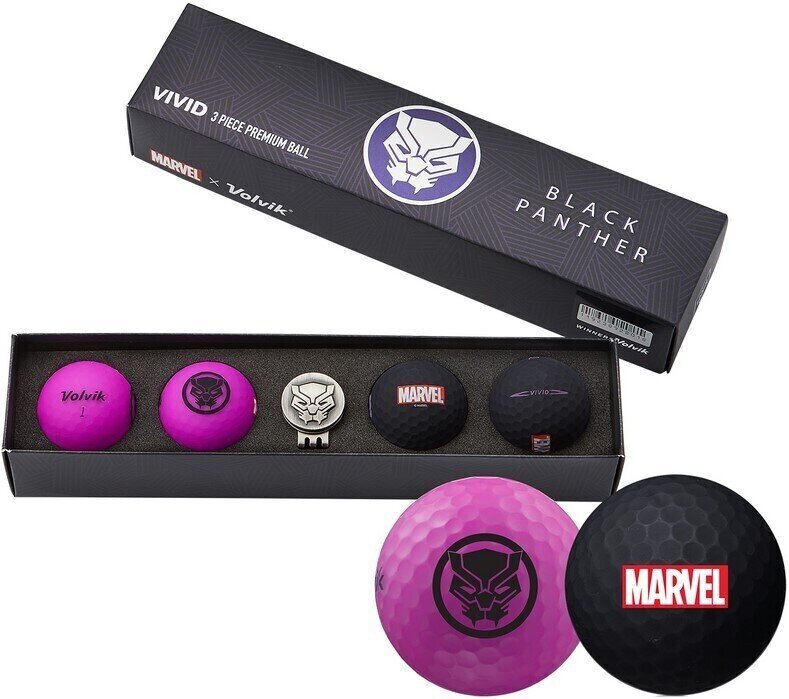 Golfbälle - Volvik Marvel 4 Ball Pack Black Panther