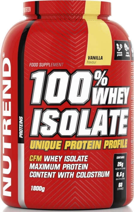 Proteínový izolát NUTREND 100 % Whey Isolate Vanilka 1800 g Proteínový izolát
