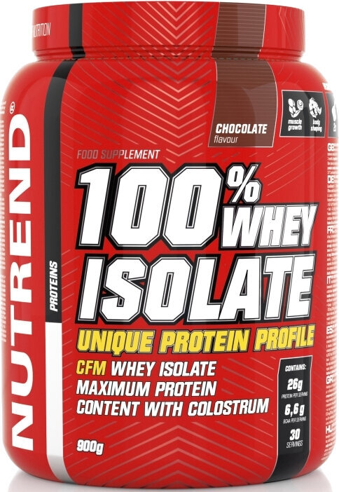 Proteinový izolát NUTREND 100 % Whey Isolate Čokoláda 900 g Proteinový izolát