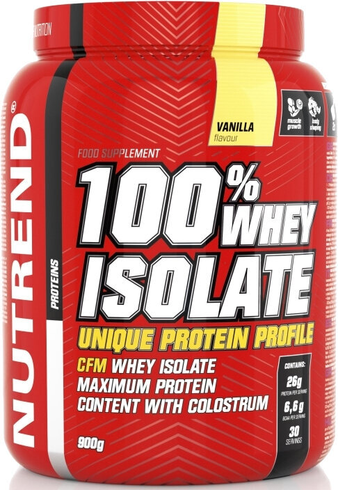 Proteínový izolát NUTREND 100 % Whey Isolate Vanilka 900 g Proteínový izolát