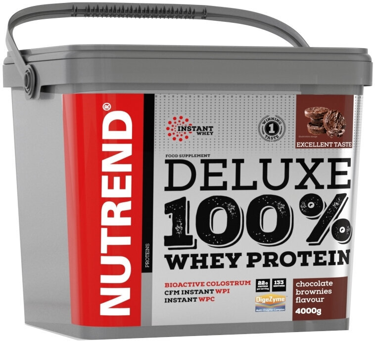 Proteína de soro de leite NUTREND Deluxe 100% Whey Brownie-Chocolate 4000 g Proteína de soro de leite