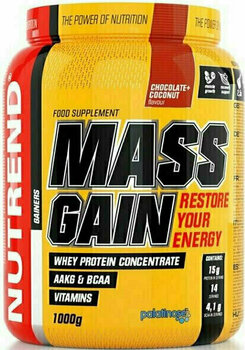 Carbohydrate / Gainer NUTREND Massgain Strawberry 1000 g Carbohydrate / Gainer - 1