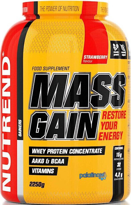 Carbohydrate / Gainer NUTREND Massgain Strawberry 2250 g Carbohydrate / Gainer