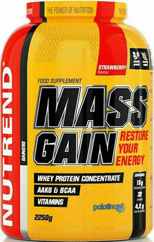 Carbohydrate / Gainer NUTREND Massgain Strawberry 2250 g Carbohydrate / Gainer - 1