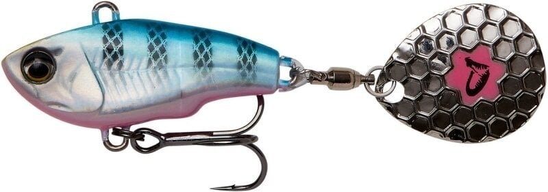 Wobbler Savage Gear Fat Tail Spin Blue Silver Pink 5,5 cm 9 g