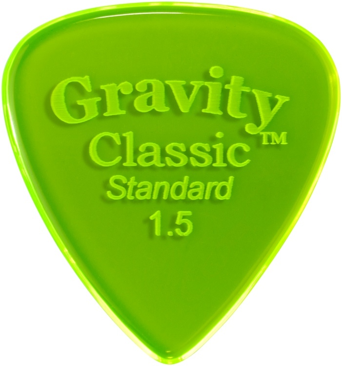 Gravity Picks GCLS15P Classic Standard 1.5mm Polished Fl. Green