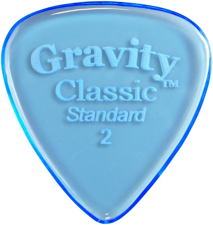 Gravity Picks GCLS2P Classic Standard 2.0mm Polished Blue