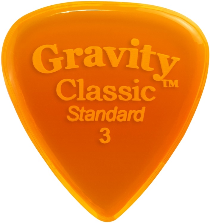 Gravity Picks GCLS3P Classic Standard 3.0mm Polished Orange
