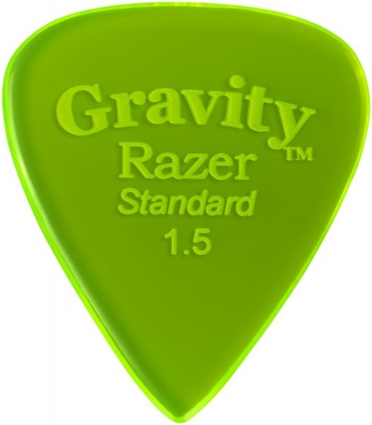 Gravity Picks GRAS15P Razer Standard 1.5mm Polished Fl. Green