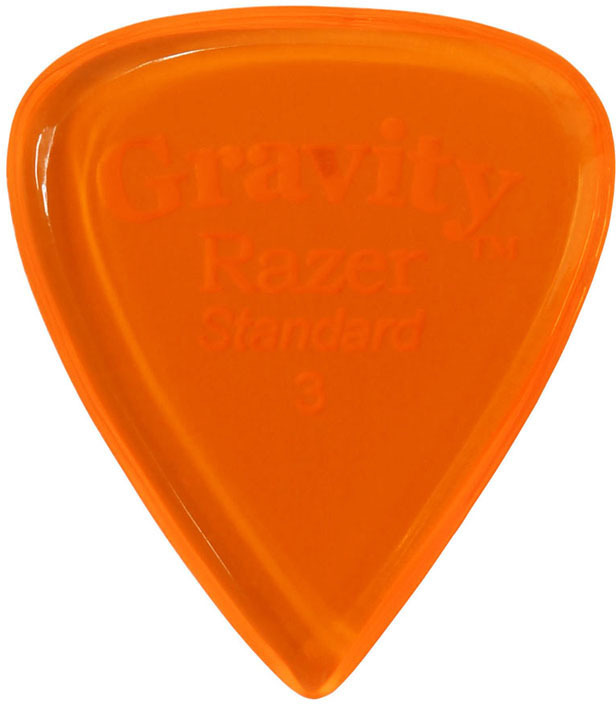 Gravity Picks GRAS3P Razer Standard 3.0mm Polished Orange