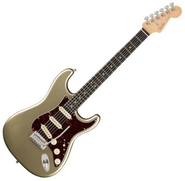 Guitare électrique Fender American Elite Stratocaster Ebony Champagne
