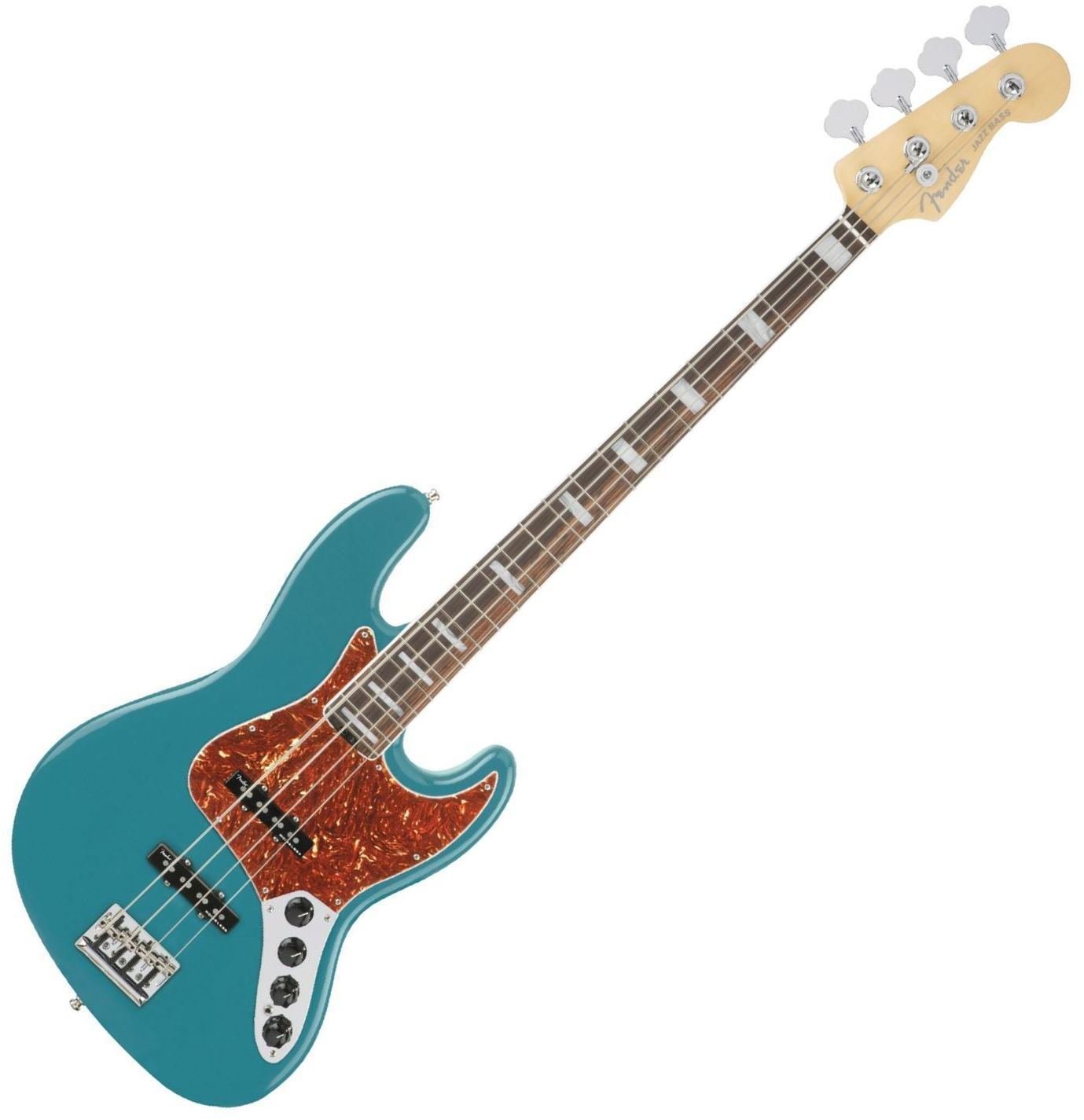 4-strenget basguitar Fender American Elite Jazz Bass Ebony Ocean Turquoise