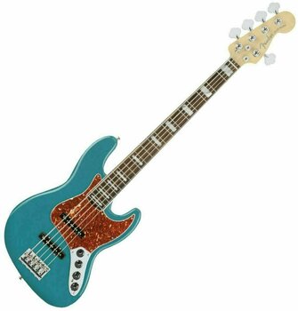 4-strängad basgitarr Fender American Elite Jazz Bass V Ebony Ocean Turquoise - 1