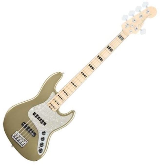 Basse électrique Fender American Elite Jazz Bass V Ash MN Champagne