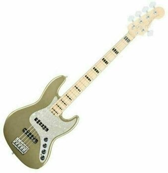 Basse électrique Fender American Elite Jazz Bass V Ash MN Champagne - 1
