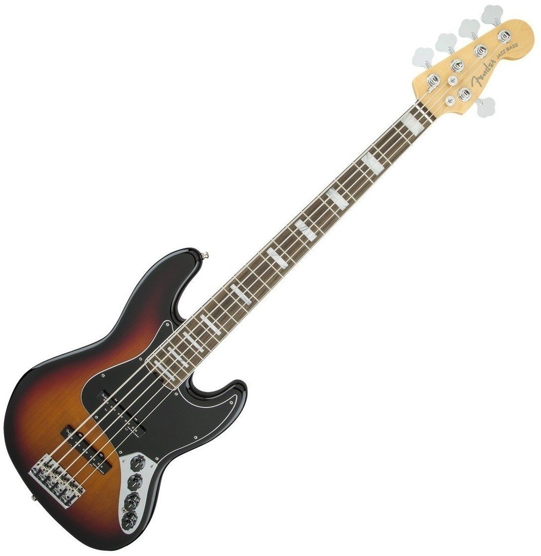 Basse 5 cordes Fender American Elite Jazz Bass V Ebony 3-Tone Sunburst