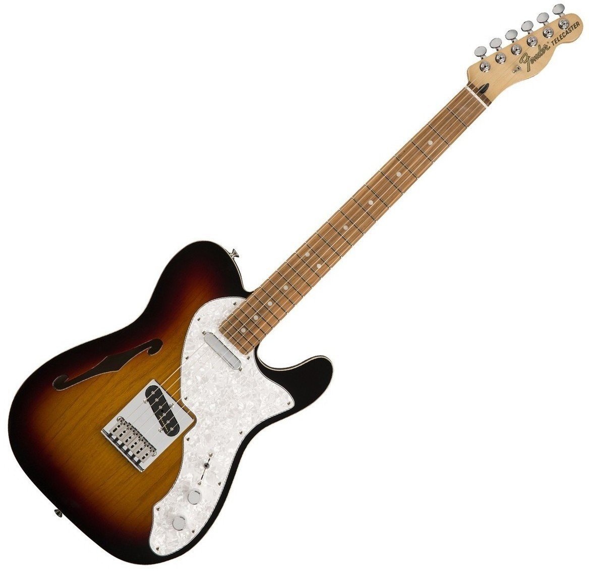 Elektrische gitaar Fender Deluxe Telecaster Thinline Pau Ferro 3-Tone Sunburst