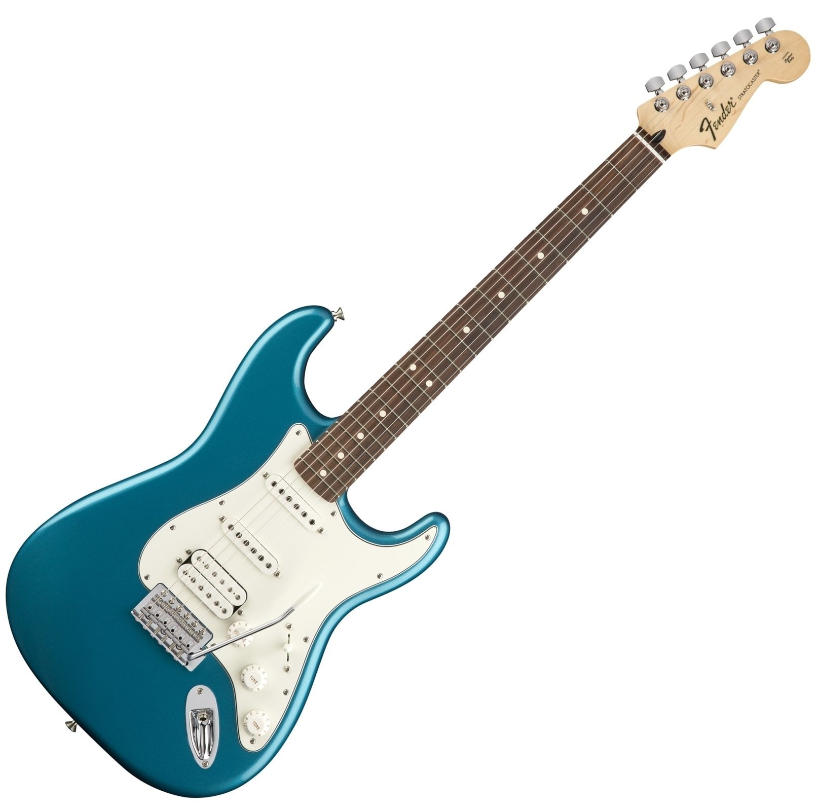 Electric guitar Fender Standard Stratocaster HSS Pau Ferro Lake Placid Blue