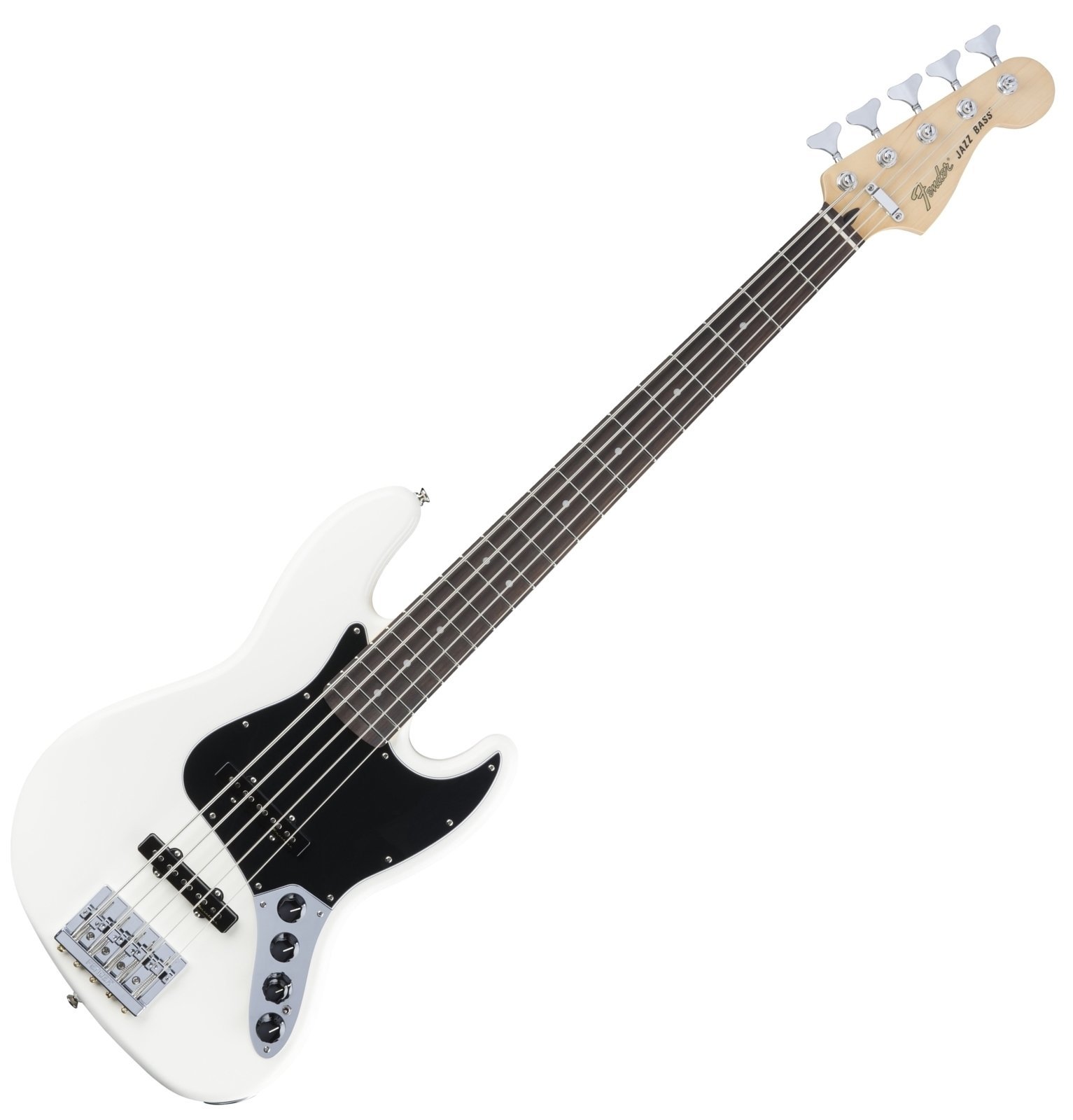5-strenget basguitar Fender Deluxe Active Jazz Bass V PF Olympic White